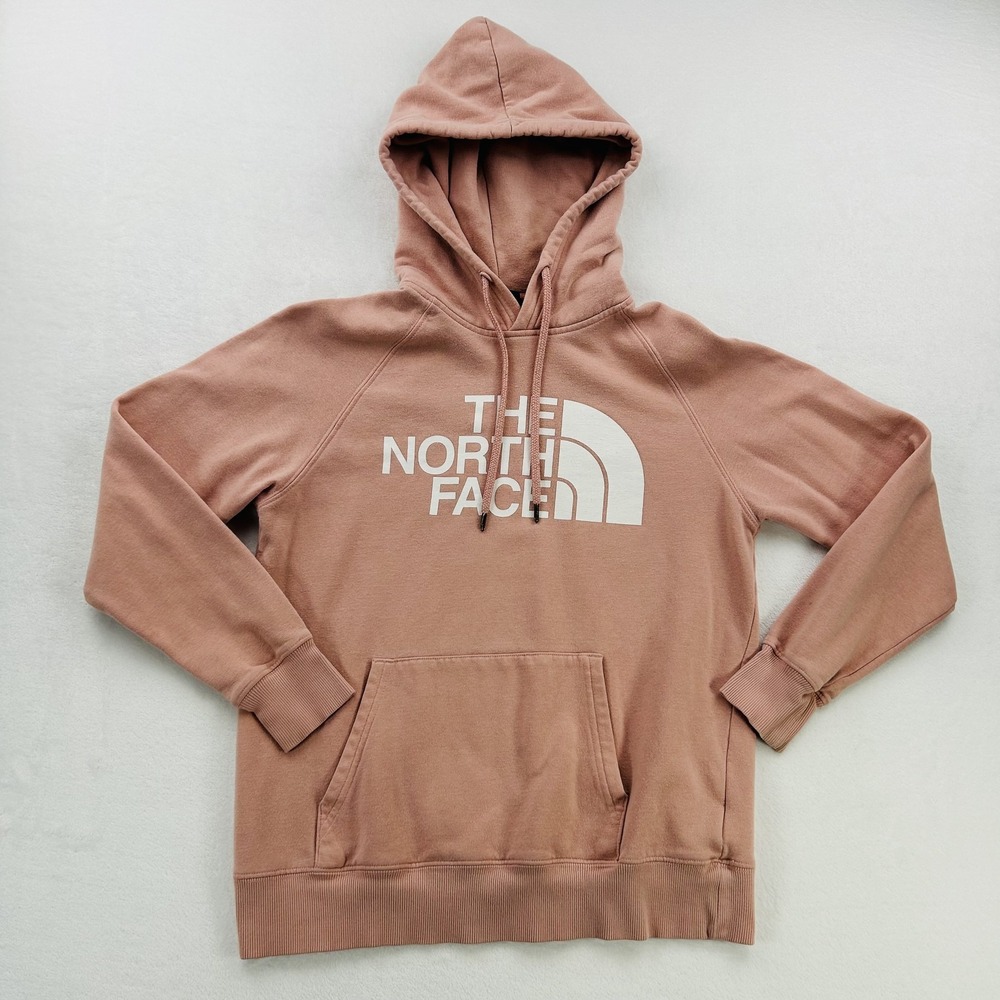 North Face Hoodie Womens Small Pink Pullover Sweatshirt Kangaroo Pocket Outdoor